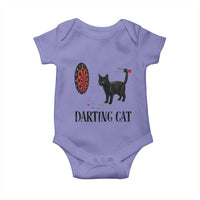 Funny Black Cat Darts Player Baby Onesie Darting Cat Dartist Gift - Wonder Print Shop