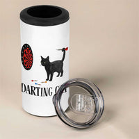 Funny Black Cat Darts Player 4 in 1 Can Cooler Tumbler Darting Cat Dartist Gift - Wonder Print Shop