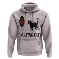 Funny Black Cat Darts Player Hoodie Darting Cat Dartist Gift - Wonder Print Shop