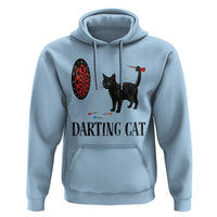 Funny Black Cat Darts Player Hoodie Darting Cat Dartist Gift - Wonder Print Shop