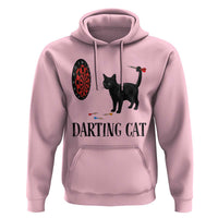 Funny Black Cat Darts Player Hoodie Darting Cat Dartist Gift - Wonder Print Shop