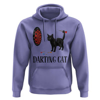 Funny Black Cat Darts Player Hoodie Darting Cat Dartist Gift - Wonder Print Shop