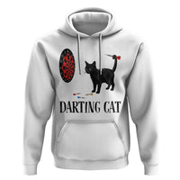 Funny Black Cat Darts Player Hoodie Darting Cat Dartist Gift - Wonder Print Shop