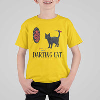 Funny Black Cat Darts Player T Shirt For Kid Darting Cat Dartist Gift - Wonder Print Shop