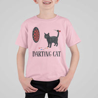 Funny Black Cat Darts Player T Shirt For Kid Darting Cat Dartist Gift - Wonder Print Shop
