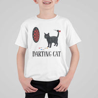 Funny Black Cat Darts Player T Shirt For Kid Darting Cat Dartist Gift - Wonder Print Shop