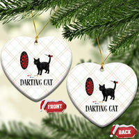 Funny Black Cat Darts Player Ceramic Ornament Darting Cat Dartist Gift - Wonder Print Shop