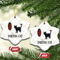 Funny Black Cat Darts Player Ceramic Ornament Darting Cat Dartist Gift - Wonder Print Shop