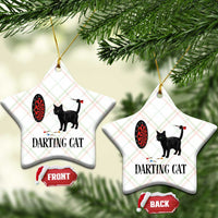 Funny Black Cat Darts Player Ceramic Ornament Darting Cat Dartist Gift - Wonder Print Shop