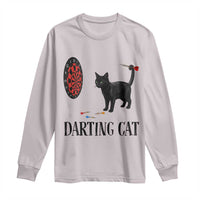 Funny Black Cat Darts Player Long Sleeve Shirt Darting Cat Dartist Gift - Wonder Print Shop
