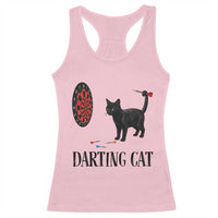 Funny Black Cat Darts Player Racerback Tank Top Darting Cat Dartist Gift - Wonder Print Shop