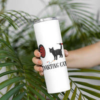 Funny Black Cat Darts Player Skinny Tumbler Darting Cat Dartist Gift - Wonder Print Shop