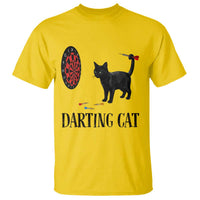 Funny Black Cat Darts Player T Shirt Darting Cat Dartist Gift - Wonder Print Shop