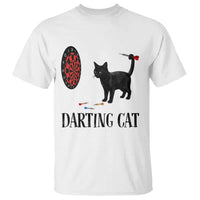 Funny Black Cat Darts Player T Shirt Darting Cat Dartist Gift - Wonder Print Shop