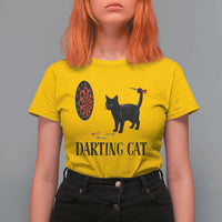 Funny Black Cat Darts Player T Shirt For Women Darting Cat Dartist Gift - Wonder Print Shop