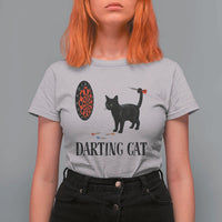 Funny Black Cat Darts Player T Shirt For Women Darting Cat Dartist Gift - Wonder Print Shop