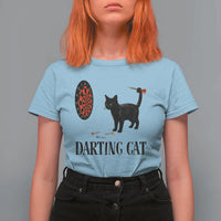 Funny Black Cat Darts Player T Shirt For Women Darting Cat Dartist Gift - Wonder Print Shop
