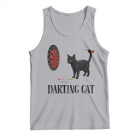 Funny Black Cat Darts Player Tank Top Darting Cat Dartist Gift - Wonder Print Shop