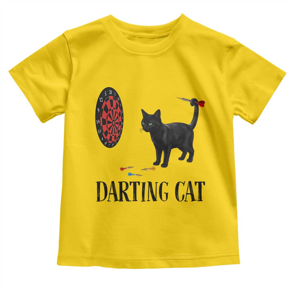 Funny Black Cat Darts Player Toddler T Shirt Darting Cat Dartist Gift - Wonder Print Shop