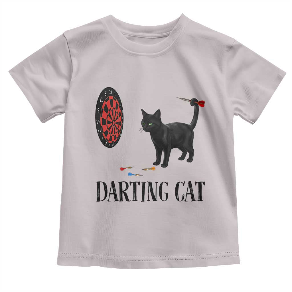 Funny Black Cat Darts Player Toddler T Shirt Darting Cat Dartist Gift - Wonder Print Shop