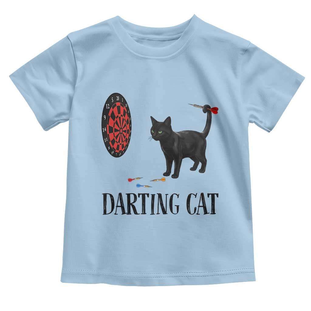 Funny Black Cat Darts Player Toddler T Shirt Darting Cat Dartist Gift - Wonder Print Shop