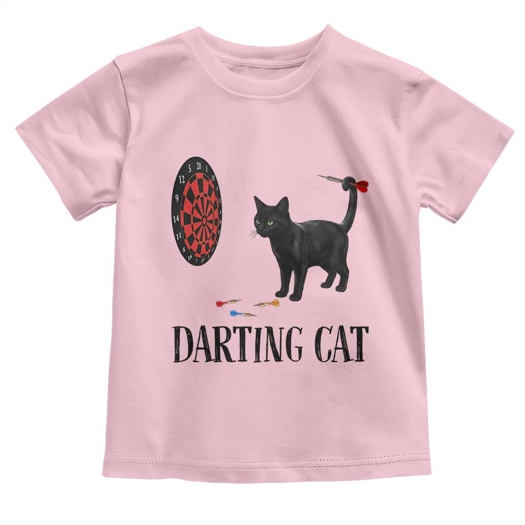 Funny Black Cat Darts Player Toddler T Shirt Darting Cat Dartist Gift - Wonder Print Shop