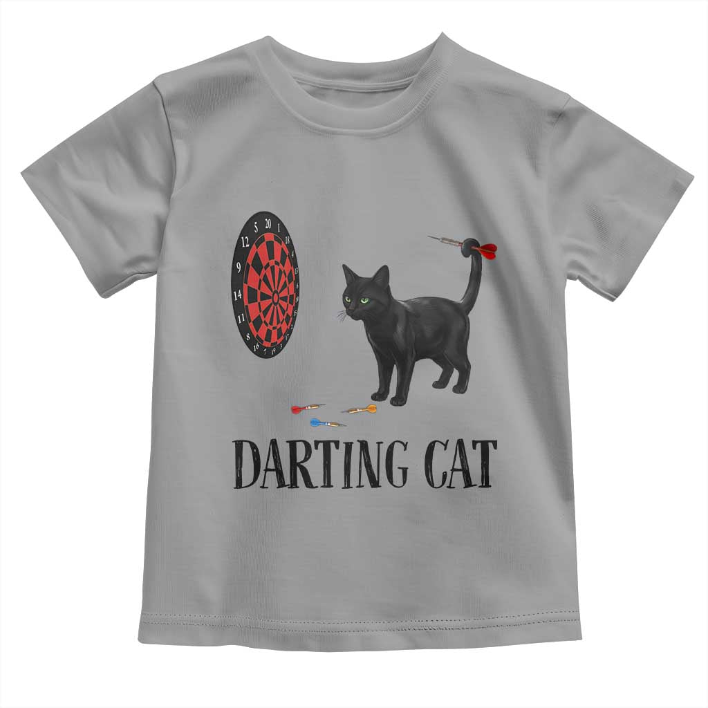 Funny Black Cat Darts Player Toddler T Shirt Darting Cat Dartist Gift - Wonder Print Shop