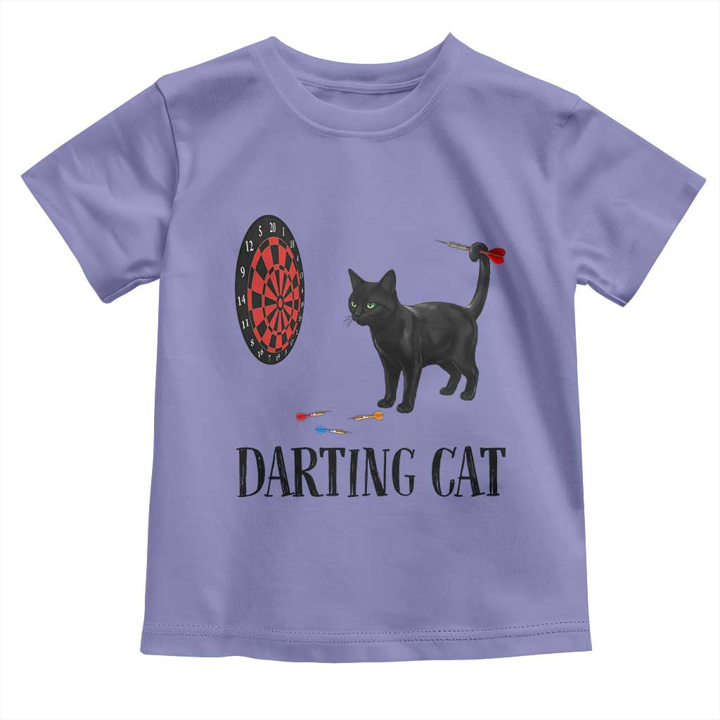 Funny Black Cat Darts Player Toddler T Shirt Darting Cat Dartist Gift - Wonder Print Shop