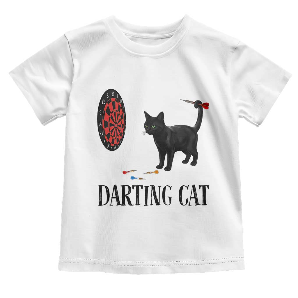 Funny Black Cat Darts Player Toddler T Shirt Darting Cat Dartist Gift - Wonder Print Shop