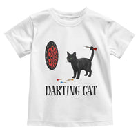 Funny Black Cat Darts Player Toddler T Shirt Darting Cat Dartist Gift - Wonder Print Shop
