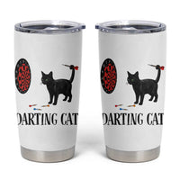 Funny Black Cat Darts Player Tumbler Cup Darting Cat Dartist Gift - Wonder Print Shop