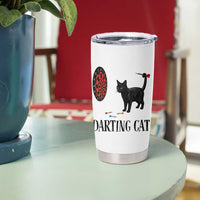 Funny Black Cat Darts Player Tumbler Cup Darting Cat Dartist Gift - Wonder Print Shop