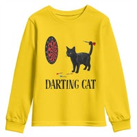 Funny Black Cat Darts Player Youth Sweatshirt Darting Cat Dartist Gift - Wonder Print Shop