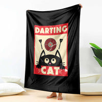 Black Cat Dart Thrower Throw Blanket Cat Lover Dartist Gift - Wonder Print Shop