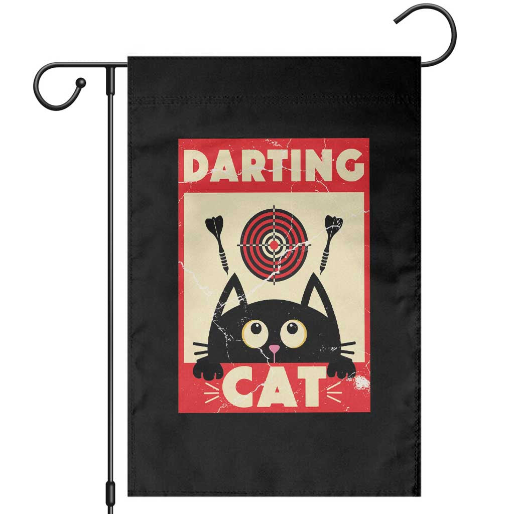 Black Cat Dart Thrower Garden Flag Cat Lover Dartist Gift - Wonder Print Shop