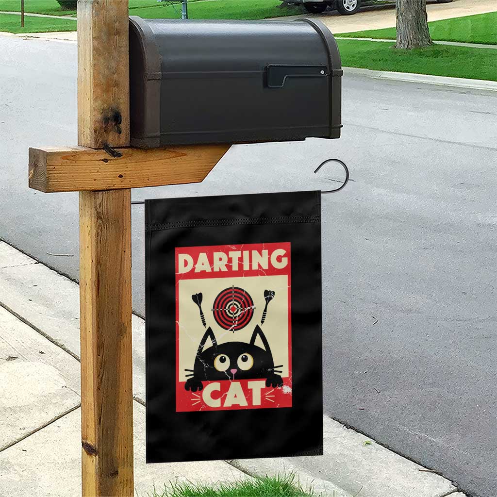 Black Cat Dart Thrower Garden Flag Cat Lover Dartist Gift - Wonder Print Shop