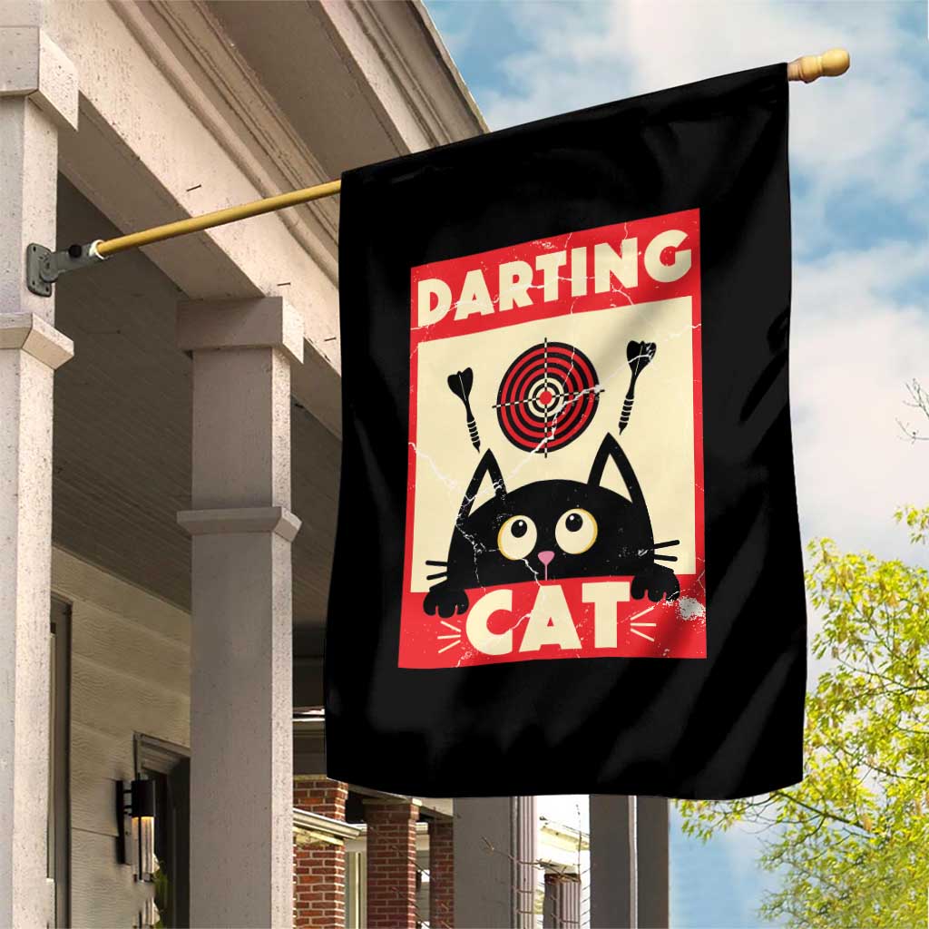 Black Cat Dart Thrower Garden Flag Cat Lover Dartist Gift - Wonder Print Shop