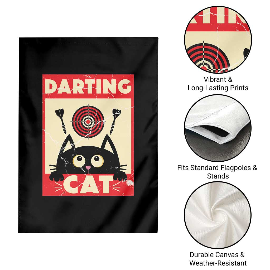 Black Cat Dart Thrower Garden Flag Cat Lover Dartist Gift - Wonder Print Shop