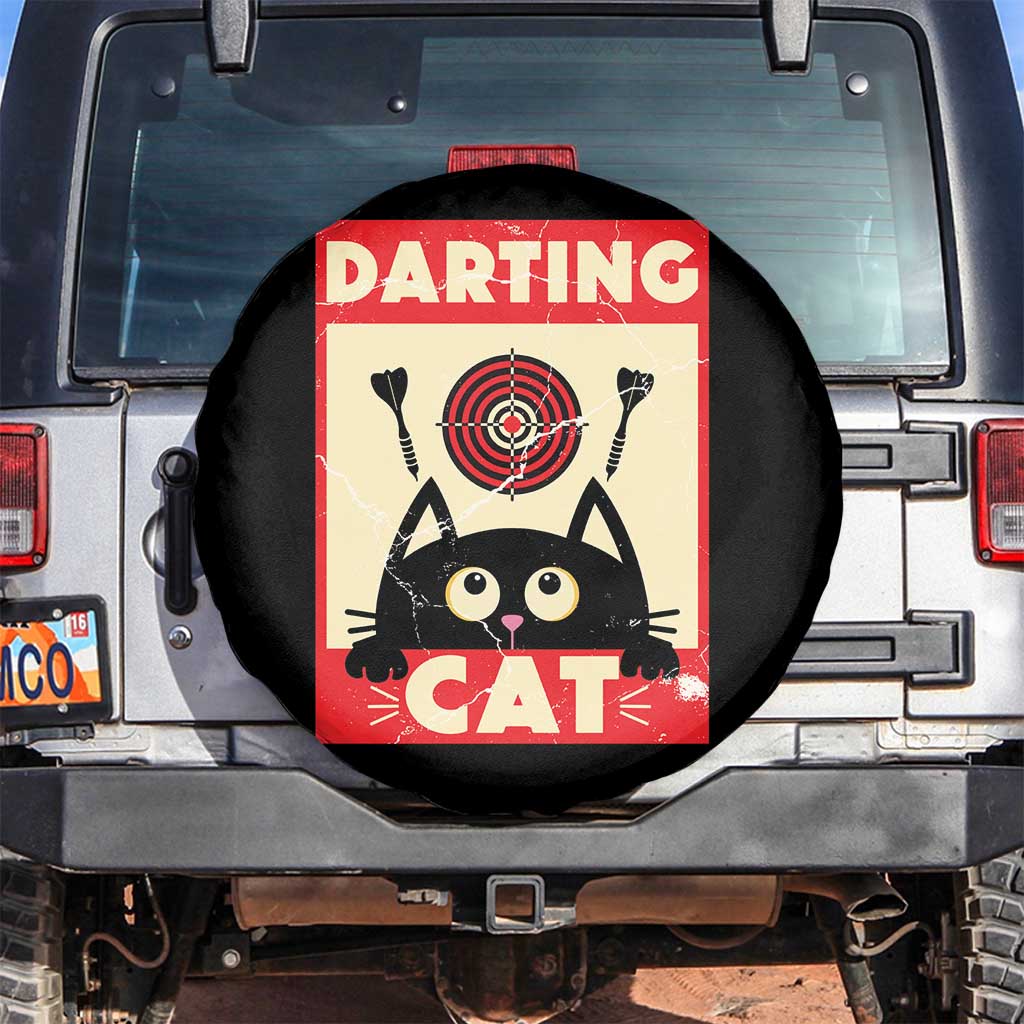 Black Cat Dart Thrower Spare Tire Cover Cat Lover Dartist Gift - Wonder Print Shop