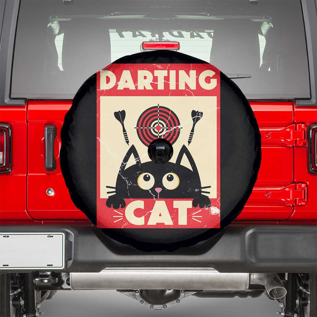 Black Cat Dart Thrower Spare Tire Cover Cat Lover Dartist Gift - Wonder Print Shop