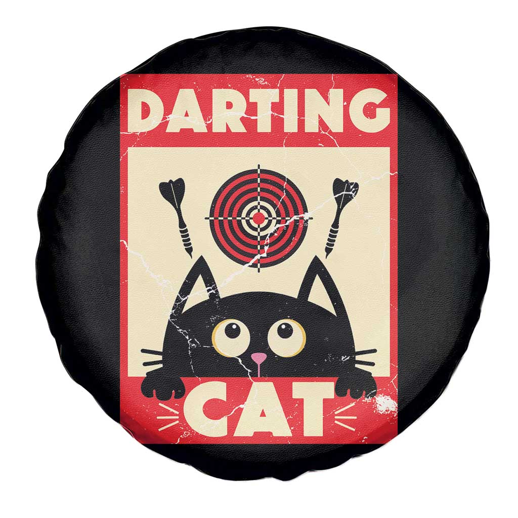 Black Cat Dart Thrower Spare Tire Cover Cat Lover Dartist Gift - Wonder Print Shop