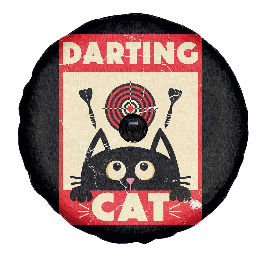 Black Cat Dart Thrower Spare Tire Cover Cat Lover Dartist Gift - Wonder Print Shop