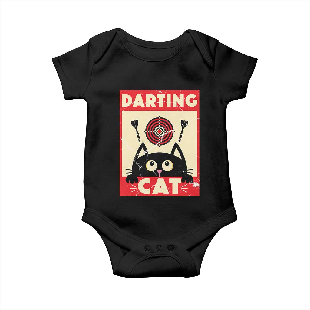Black Cat Dart Thrower Baby Onesie Cat Lover Dartist Gift - Wonder Print Shop
