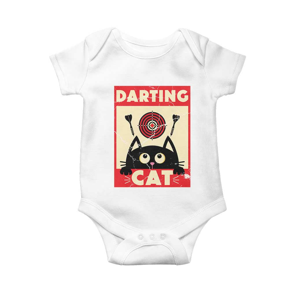 Black Cat Dart Thrower Baby Onesie Cat Lover Dartist Gift - Wonder Print Shop