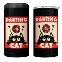 Black Cat Dart Thrower 4 in 1 Can Cooler Tumbler Cat Lover Dartist Gift - Wonder Print Shop