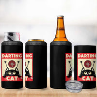 Black Cat Dart Thrower 4 in 1 Can Cooler Tumbler Cat Lover Dartist Gift - Wonder Print Shop