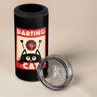 Black Cat Dart Thrower 4 in 1 Can Cooler Tumbler Cat Lover Dartist Gift - Wonder Print Shop