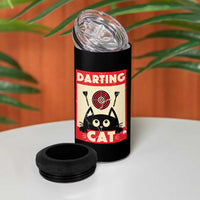 Black Cat Dart Thrower 4 in 1 Can Cooler Tumbler Cat Lover Dartist Gift - Wonder Print Shop