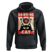 Black Cat Dart Thrower Hoodie Cat Lover Dartist Gift - Wonder Print Shop