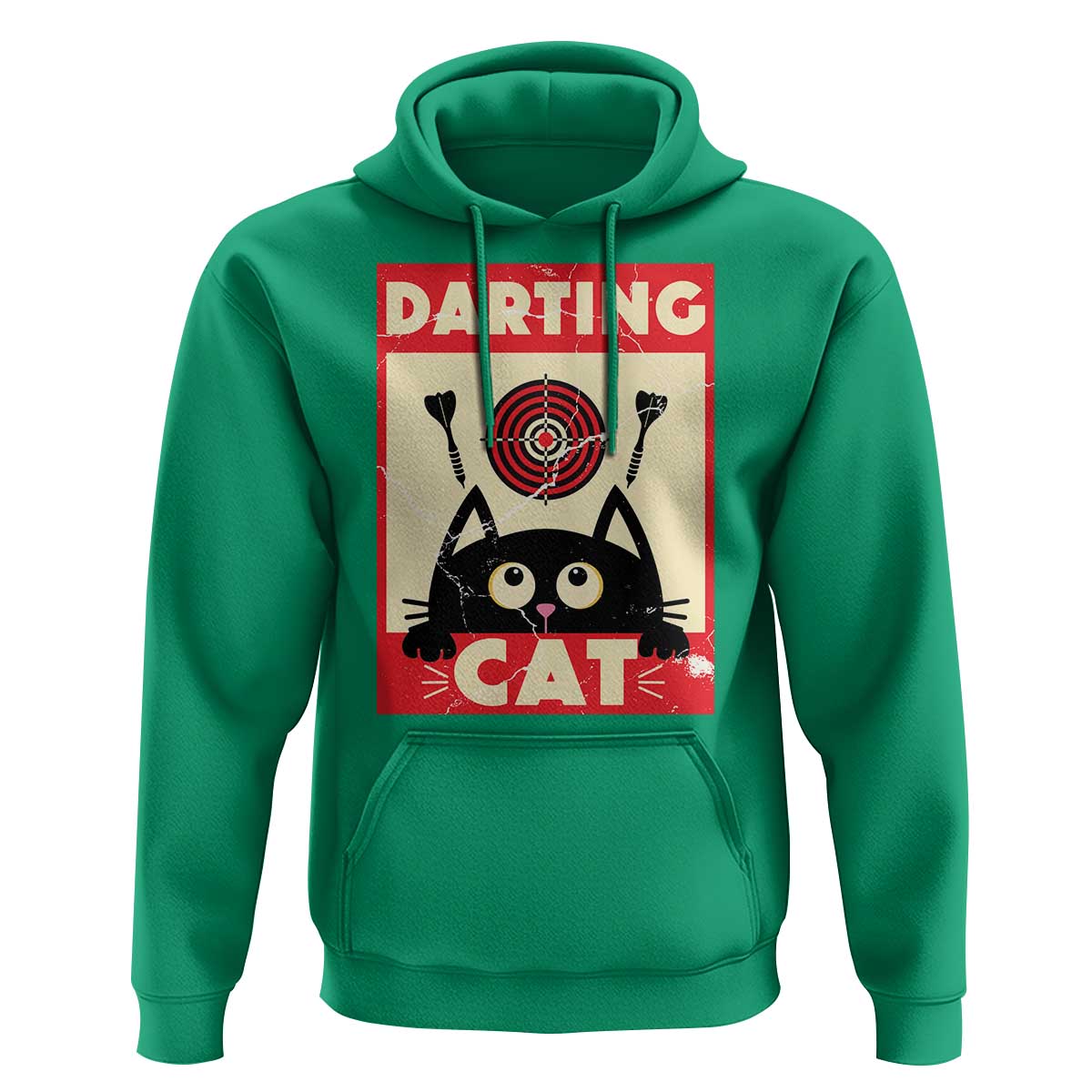 Black Cat Dart Thrower Hoodie Cat Lover Dartist Gift - Wonder Print Shop